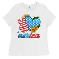 White america with heart Ladies Tee - HRA Design Shop