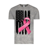 Cloud Rock breast cancer ribbon american flag Vintage Tee - MaliasSmallBusiness