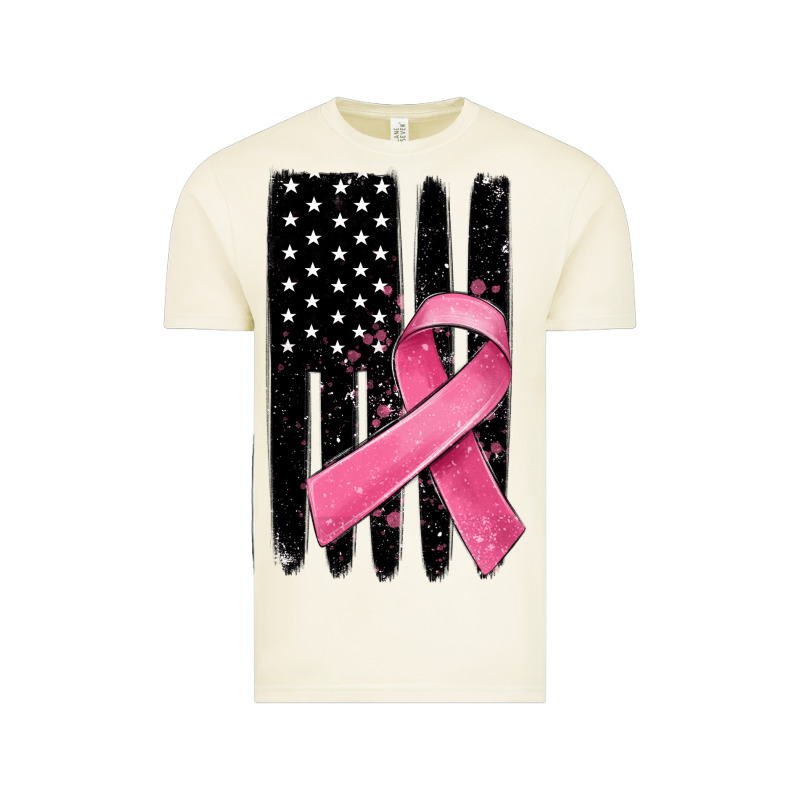Breast Cancer Ribbon American Flag Vintage Tee by MaliasSmallBusiness | Teevron