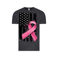 Vintage Black breast cancer ribbon american flag Vintage Tee - MaliasSmallBusiness