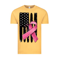Vintage Mustard breast cancer ribbon american flag Vintage Tee - MaliasSmallBusiness