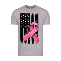 Vintage Zinc breast cancer ribbon american flag Vintage Tee - MaliasSmallBusiness
