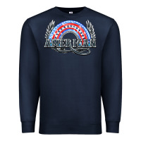 Navy American rainbow Premium Sweatshirt - HowdyJamesFarm