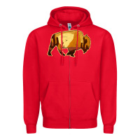 Red Desert Landscape Bison Silhouette Zipper Hoodie - Bettercallsaul