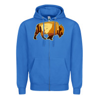 True Royal Desert Landscape Bison Silhouette Zipper Hoodie - Bettercallsaul