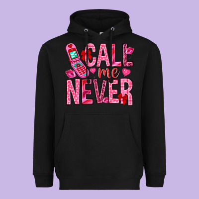Call Me Never Valentine's Day Heavyweight Hoodie Designed By Howdyjamesfarm