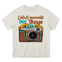 Cream collect moments not things sunflower gemstone vintage camera Heavy Core Tee - FaDigitalArtStudio