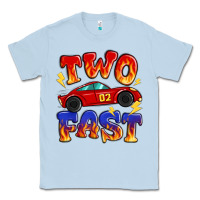 Dusty Blue two fast boys birthday racing car Classic Tee - MaliasSmallBusiness