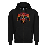 Black Red Aztec Thunderbird Zipper Hoodie - Bettercallsaul