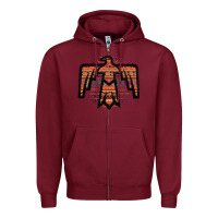 Burgundy Red Aztec Thunderbird Zipper Hoodie - Bettercallsaul