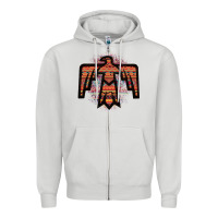 Dove Grey Red Aztec Thunderbird Zipper Hoodie - Bettercallsaul