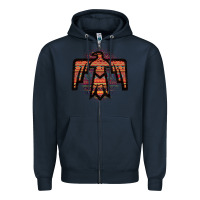 Navy Red Aztec Thunderbird Zipper Hoodie - Bettercallsaul
