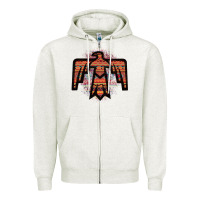 Oatmeal Heather Red Aztec Thunderbird Zipper Hoodie - Bettercallsaul