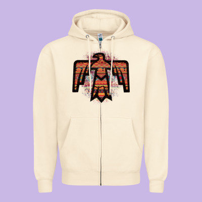 Red Aztec Thunderbird Zipper Hoodie Designed By Bettercallsaul