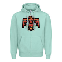 Seafoam Red Aztec Thunderbird Zipper Hoodie - Bettercallsaul