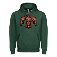 Sports Green Red Aztec Thunderbird Zipper Hoodie - Bettercallsaul