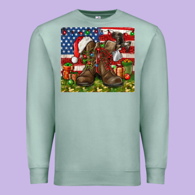 Army Veteran Boots Christmas Tumbler 4th Of July Premium Sweatshirt Designed By Howdyjamesfarm