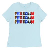 Baby Blue 4th of july freedom Ladies Tee - HRA Design Shop