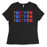 Black 4th of july freedom Ladies Tee - HRA Design Shop