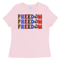 Bubblegum Pink 4th of july freedom Ladies Tee - HRA Design Shop