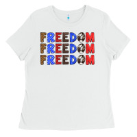 White 4th of july freedom Ladies Tee - HRA Design Shop