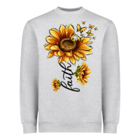 Heather Grey faith sunflower Heavyweight Sweatshirt - MaliasSmallBusiness