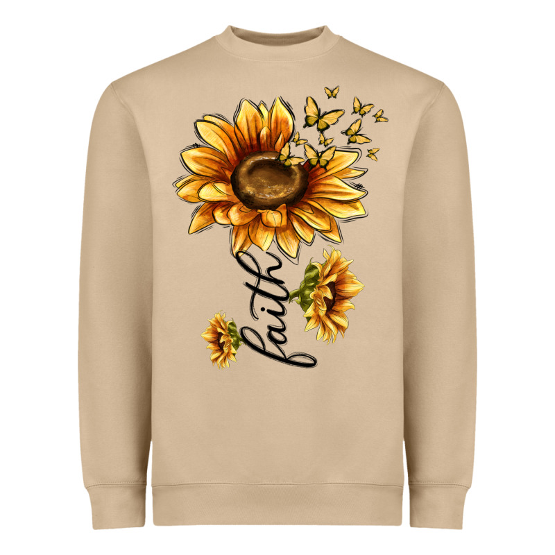 Faith Sunflower Heavyweight Sweatshirt by MaliasSmallBusiness | Teevron