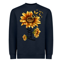 Navy faith sunflower Heavyweight Sweatshirt - MaliasSmallBusiness