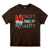 Chocolate Brown sweet land of liberty Heavy Core Tee - RacoonDesign