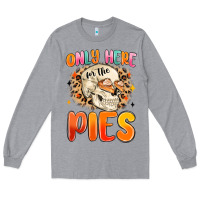 Heather Grey only here for the pies Long Sleeve Tee - MaliasSmallBusiness