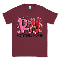Burgundy rn registered nurse valentines day Classic Tee - MaliasSmallBusiness