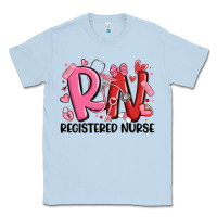 Dusty Blue rn registered nurse valentines day Classic Tee - MaliasSmallBusiness