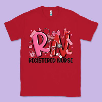 Rn Registered Nurse Valentines Day Classic Tee Designed By Maliassmallbusiness