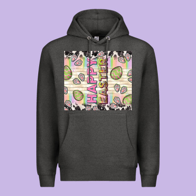 Happy Easter With Cowhide Premium Hoodie Designed By Tumblerdesignbyshophia