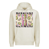 Oatmeal Heather happy easter with cowhide Premium Hoodie - TumblerDesignByShophia