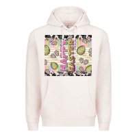 Pale Pink happy easter with cowhide Premium Hoodie - TumblerDesignByShophia