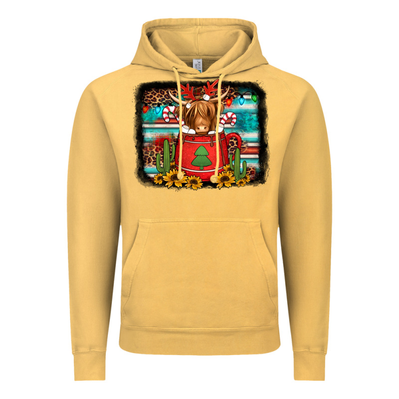 Hot Coco Christmas Highland Cow With Background Vintage Hoodie by Jasminsmagicworld | Teevron