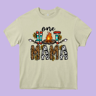 One Hot Mama Heavy Core Tee Designed By Cowhidedigitalart