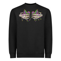 Black skeleton hands mardi gras Heavyweight Sweatshirt - MaliasSmallBusiness