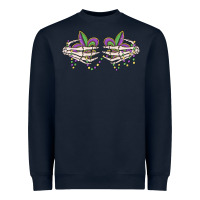 Navy skeleton hands mardi gras Heavyweight Sweatshirt - MaliasSmallBusiness