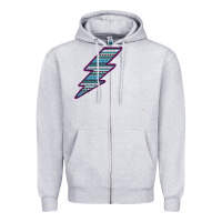 Heather Grey Purple Border Aztec Pattern Lightning Zipper Hoodie - Bettercallsaul