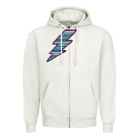 Oatmeal Heather Purple Border Aztec Pattern Lightning Zipper Hoodie - Bettercallsaul