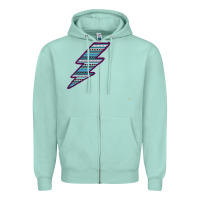 Seafoam Purple Border Aztec Pattern Lightning Zipper Hoodie - Bettercallsaul