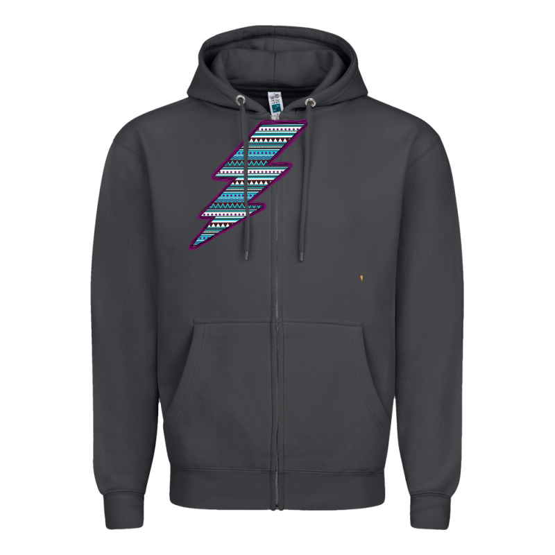 Purple Border Aztec Pattern Lightning Zipper Hoodie by Bettercallsaul | Teevron