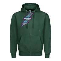 Sports Green Purple Border Aztec Pattern Lightning Zipper Hoodie - Bettercallsaul