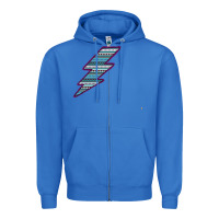 True Royal Purple Border Aztec Pattern Lightning Zipper Hoodie - Bettercallsaul