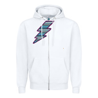 White Purple Border Aztec Pattern Lightning Zipper Hoodie - Bettercallsaul