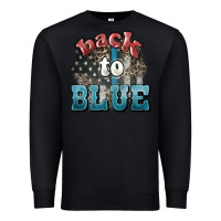 Black Back to blue 4th of july Premium Sweatshirt - HowdyJamesFarm