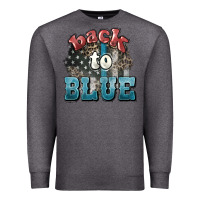 Charcoal Heather Back to blue 4th of july Premium Sweatshirt - HowdyJamesFarm