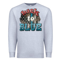 Heather Grey Back to blue 4th of july Premium Sweatshirt - HowdyJamesFarm